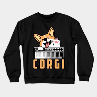 Corgi Dog Analog Drum Machine Keyboard Synthesizer Crewneck Sweatshirt